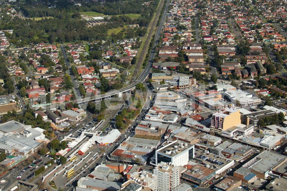 Aerial Image of Fairfield Railway Station, NSW
