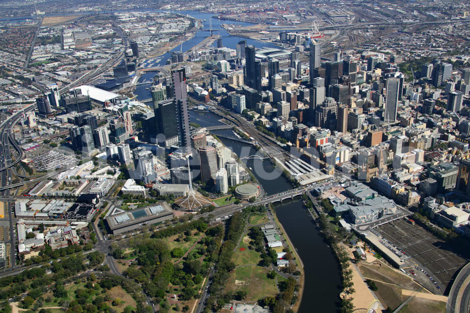 Aerial Image of Melbourne on the Yarra