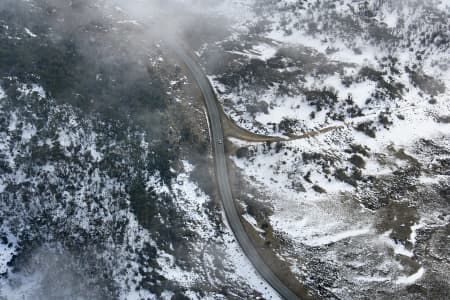 Aerial Image of ROAD THROUGH THE SNOW