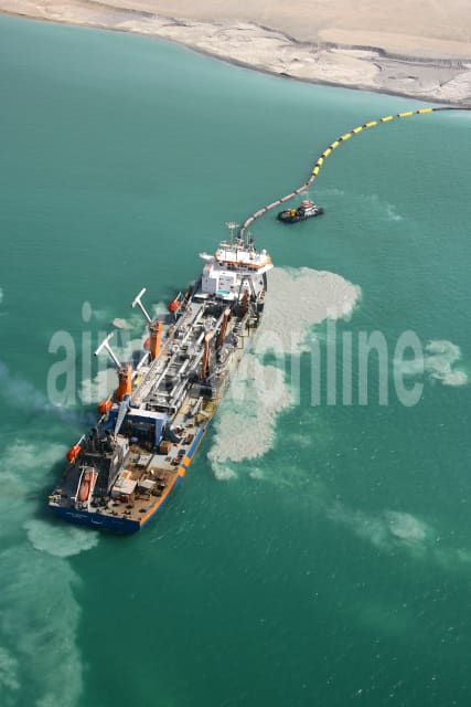 Aerial Image of Dredging Ship, Dubai