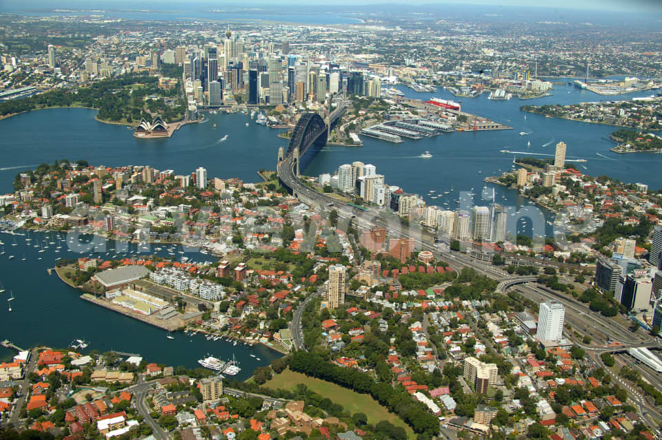 Aerial Image of Kirribilli looking south to