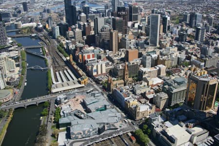 Aerial Image of MELBOURNE FROM FLINDERS STREET