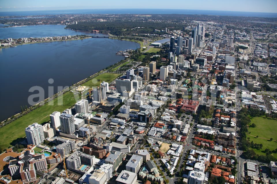 Aerial Image of Perth City looking West