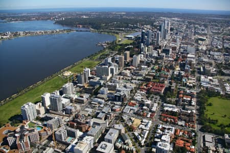 Aerial Image of PERTH CITY LOOKING WEST