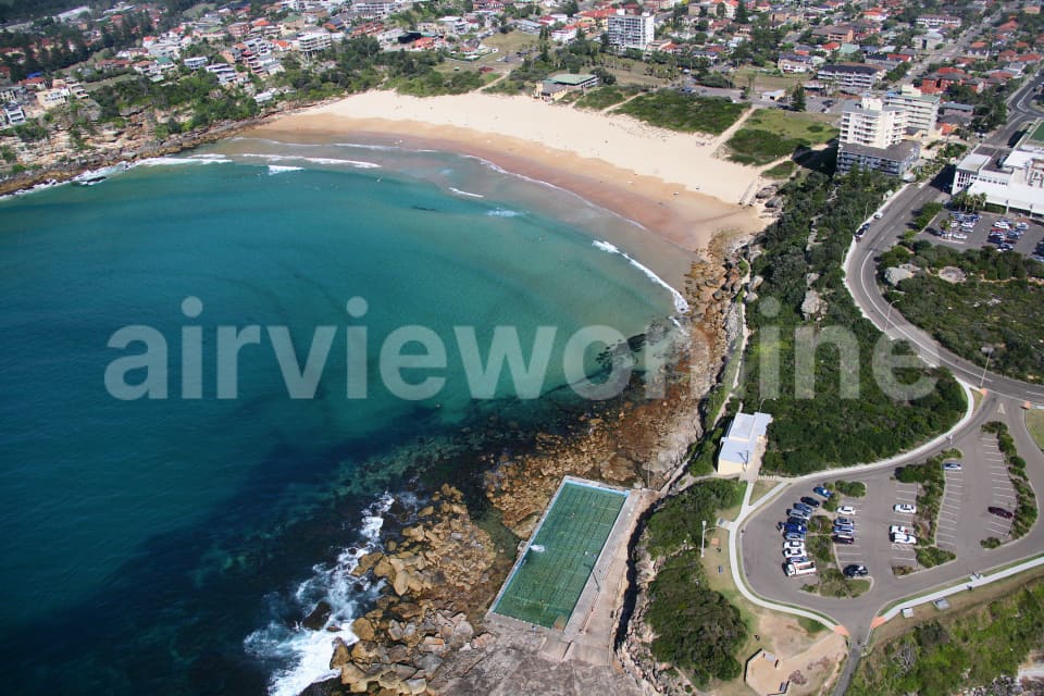 Aerial Image of Freshwater Beach and Rock Pool, NSW