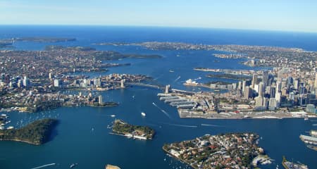 Aerial Image of SYDNEY HARBOUR LOOKING EAST