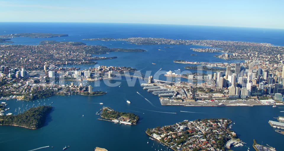 Aerial Image of Sydney Harbour Looking East