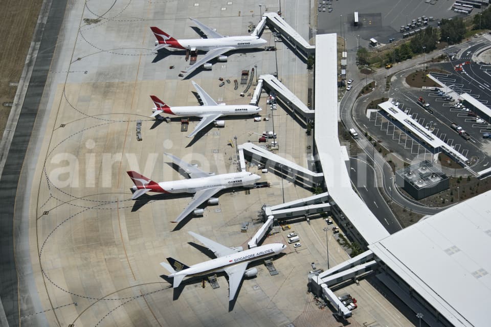 Aerial Image of Busy Brisbane Airport