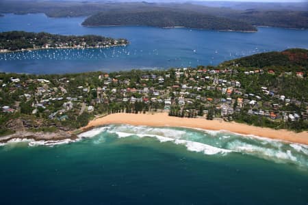 Aerial Image of WHALE BEACH AND PITTWATER, NSW