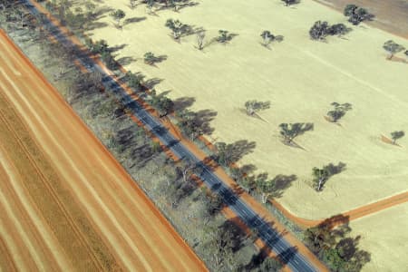 Aerial Image of ROAD THROUGH THE FIELDS