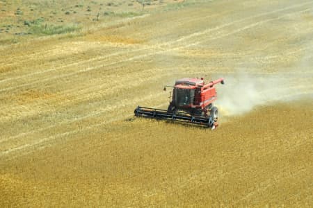 Aerial Image of COMBINE HARVESTER, WESTERN NSW