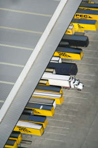 Aerial Image of YELLOW TRUCK PARKING