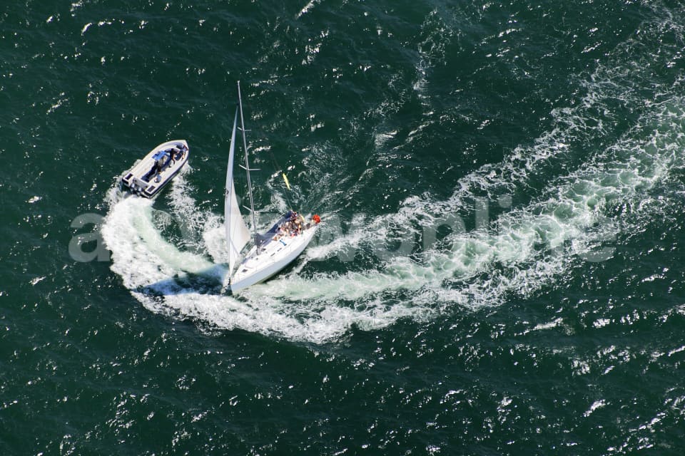 Aerial Image of Close Call on the Harbour