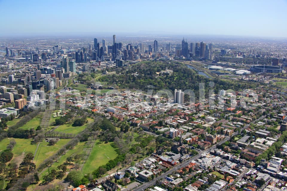 Aerial Image of South Yarra to Melbourne City