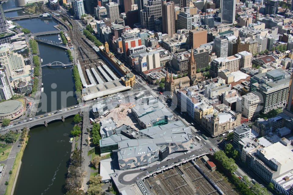 Aerial Image of Federation Square and Flinders Street, Melbourne