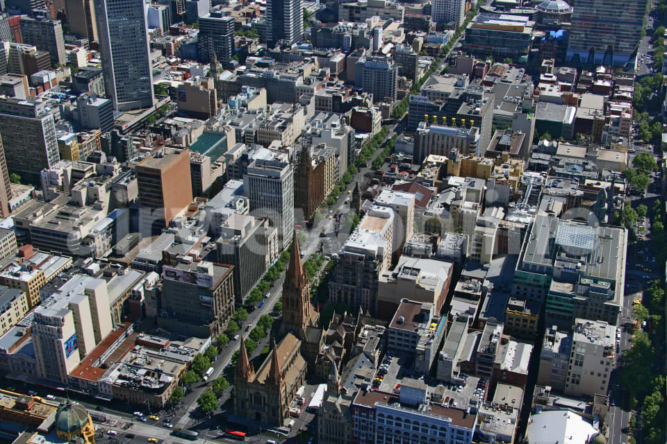 Aerial Image of Swanston Street, Melbourne
