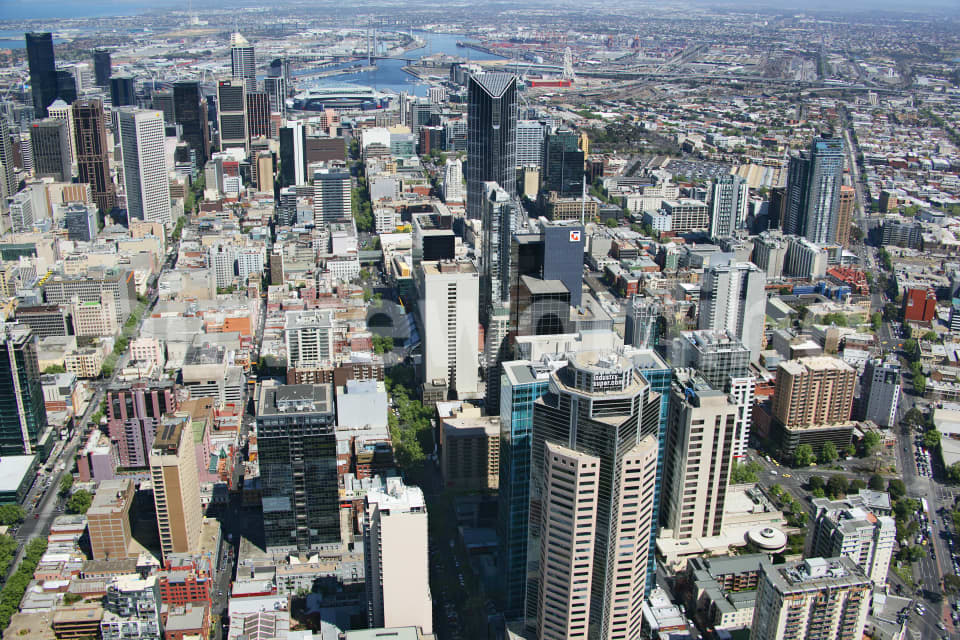 Aerial Image of Looking Down Lonsdale St, Melbourne