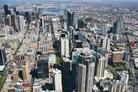 Aerial Image of LOOKING DOWN LONSDALE ST, MELBOURNE