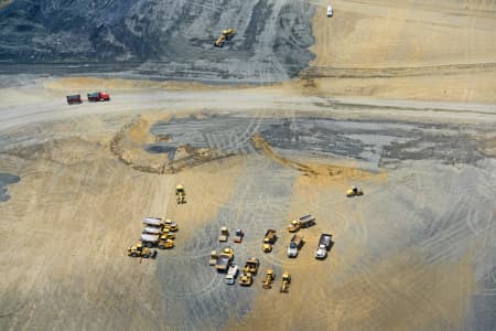 Aerial Image of TRUCKS AND GRADERS