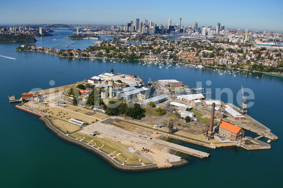Aerial Image of Cockatoo Island, Sydney Harbour