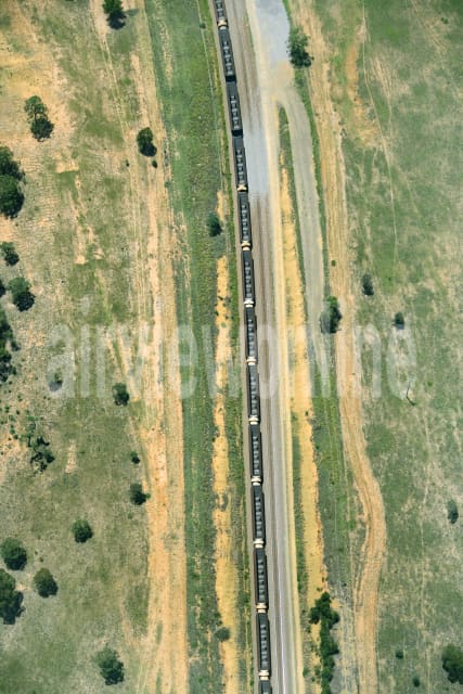 Aerial Image of Coal Train Abstract