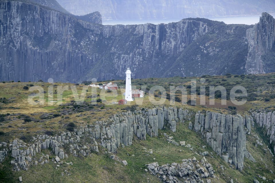 Aerial Image of Tasman Island Lighthouse Close Up