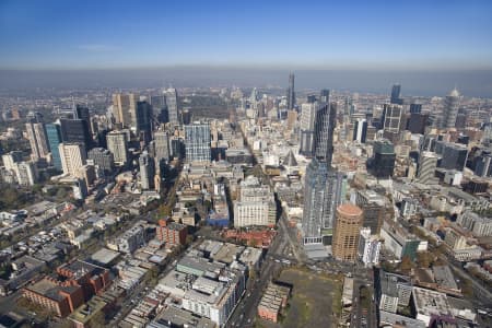 Aerial Image of MELBOURNE CBD AND SWANSTON ST
