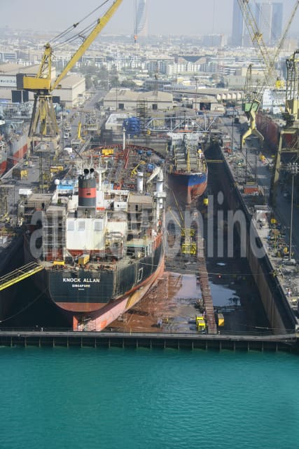 Aerial Image of Dubai Dry Dock Portrait