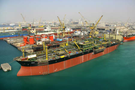 Aerial Image of FPSO GIMBOA AT PORT RASHID, DUBAI