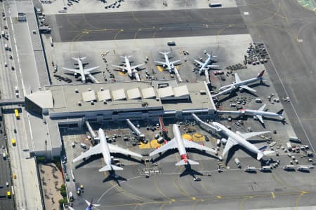 Aerial Image of LAX AIRPORT TERMINAL LOS ANGELES CALIFORNIA