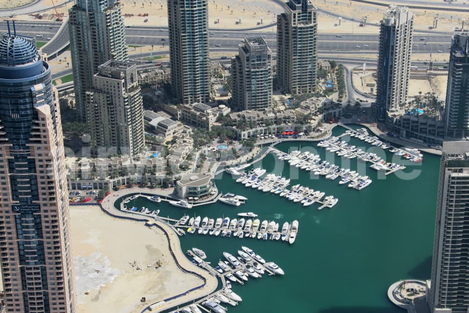Aerial Image of Dubai Marina Development
