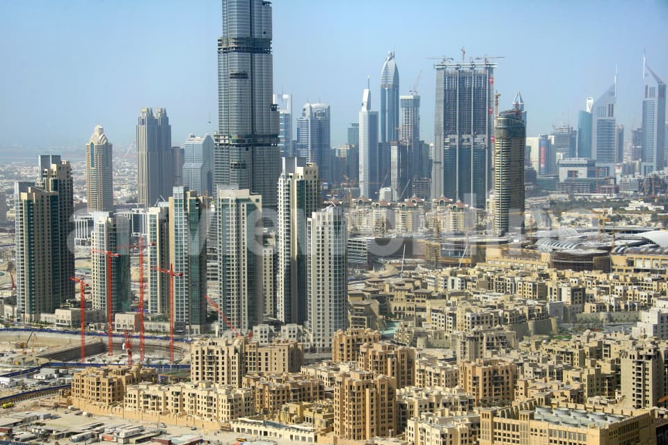 Aerial Image of Burj Dubai Surrounds