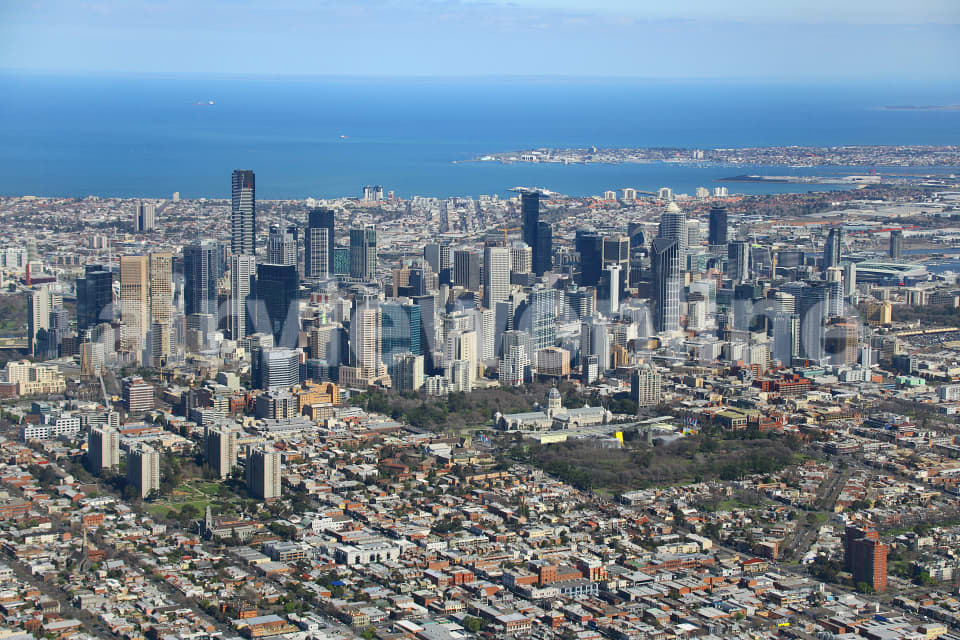 Aerial Image of Collingwood, Fitzroy and Melbourne CBD
