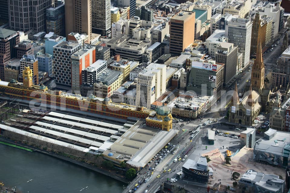 Aerial Image of Flinders Street Railway Station, Melbourne