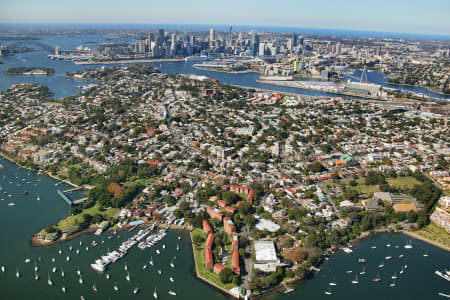 Aerial Image of ROZELLE AND BALMAIN TO SYDNEY
