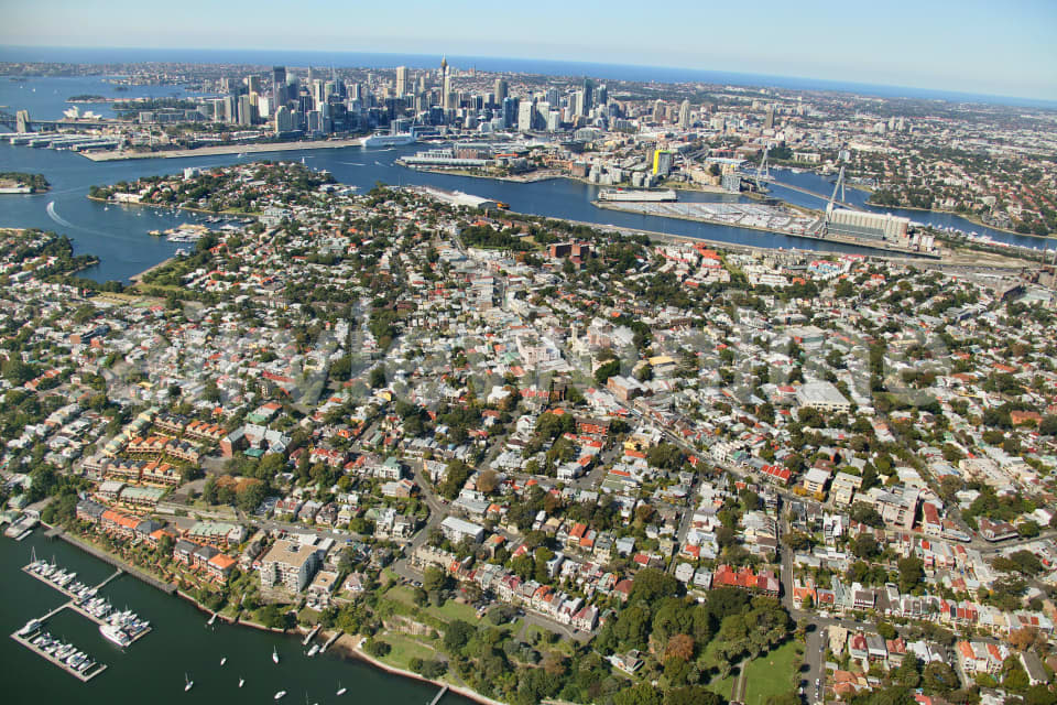 Aerial Image of Balmain and Sydney City