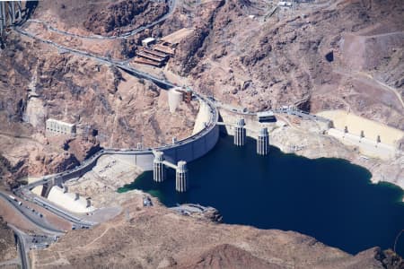 Aerial Image of HOOVER DAM ARIZONA NEVADA BORDER