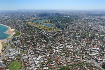 Aerial Image of ST KILDA TO MELBOURNE