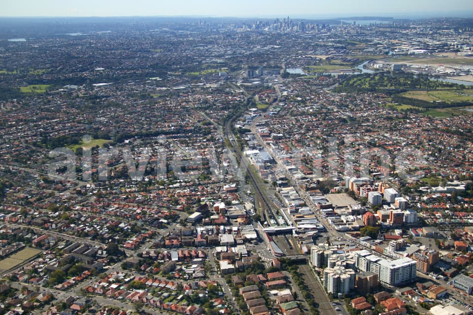 Aerial Image of Rockdale and Banksia to Sydney City