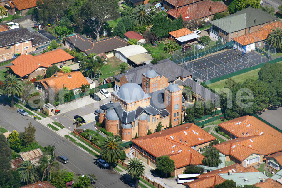 Aerial Image of Suburban Church