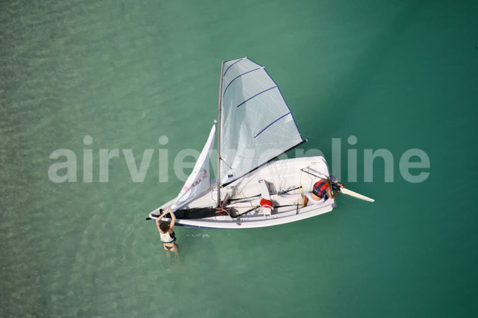 Aerial Image of Sailing Boat - Lifestyle