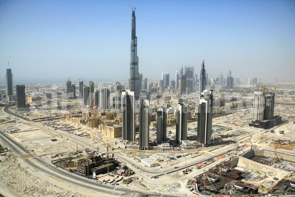 Aerial Image of Burj Dubai Nears Completion