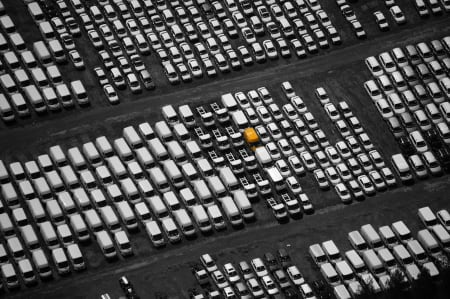 Aerial Image of YELLOW CAR