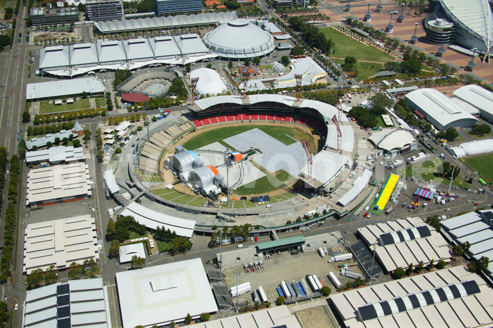 Aerial Image of Big Day Out Preparations