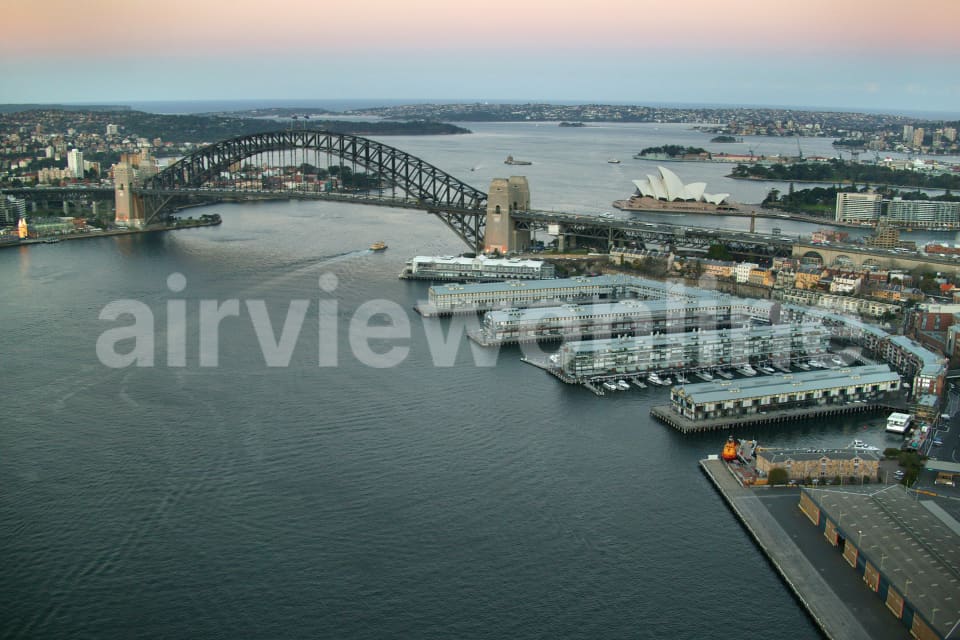 Aerial Image of Dusk on Sydney Harbour