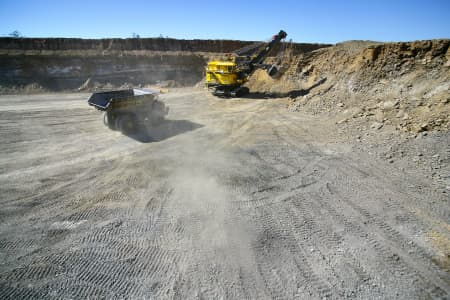 Aerial Image of MINING SHOVEL AND DUMP TRUCK