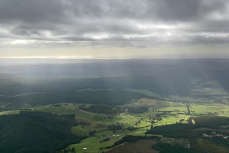 Aerial Image of SUN RAYS OVER A RURAL SETTING