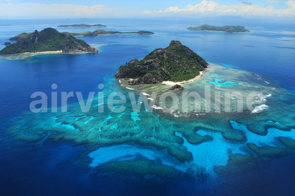 Aerial Image of Monuriki Island, Fiji