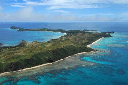 Aerial Image of MUANAKUASI  POINT AND YASAWAIRARA VILLAGE, FIJI