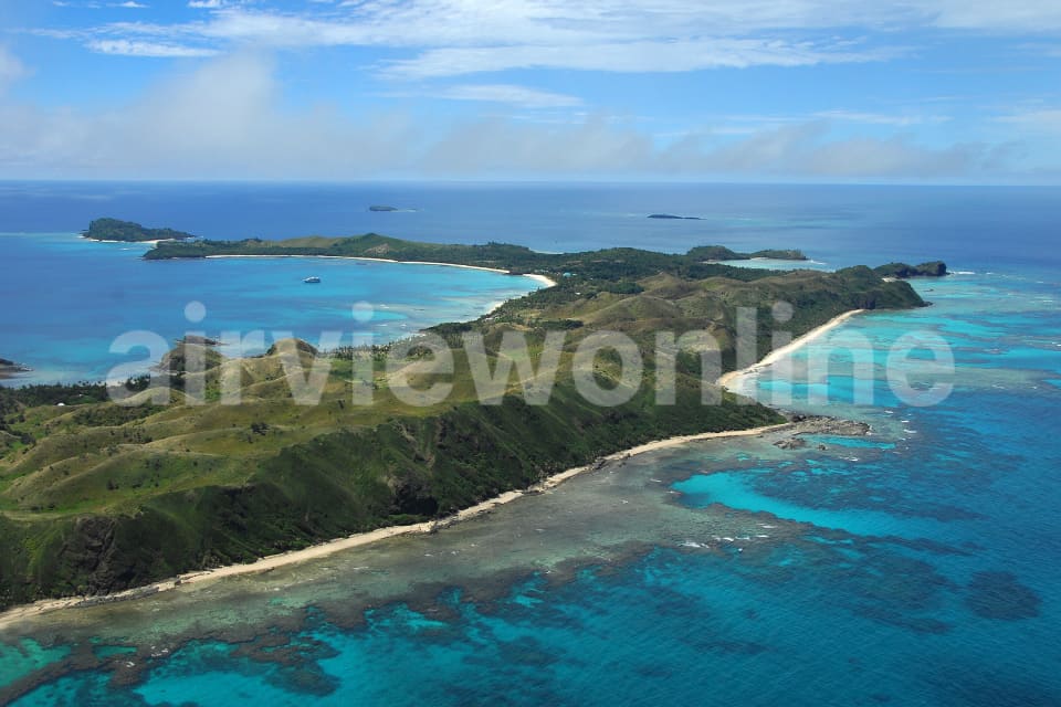 Aerial Image of Muanakuasi  Point and Yasawairara Village, Fiji